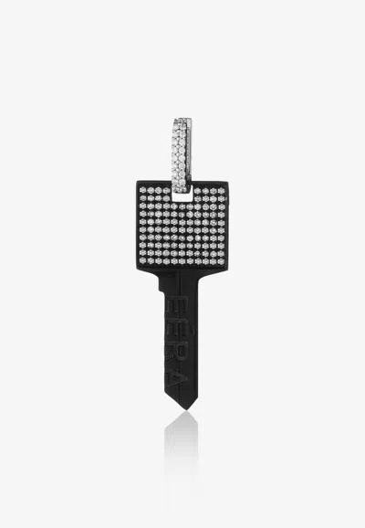 Eéra Special Order - Big Key Single Earring In 18-karat Black Gold With Diamonds