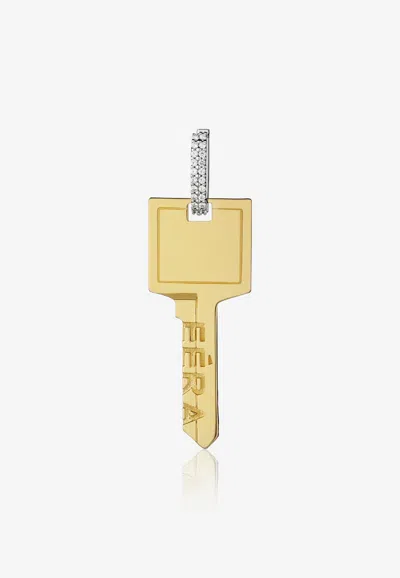 Eéra Special Order - Big Key Single Earring In 18-karat Yellow Gold With Diamonds