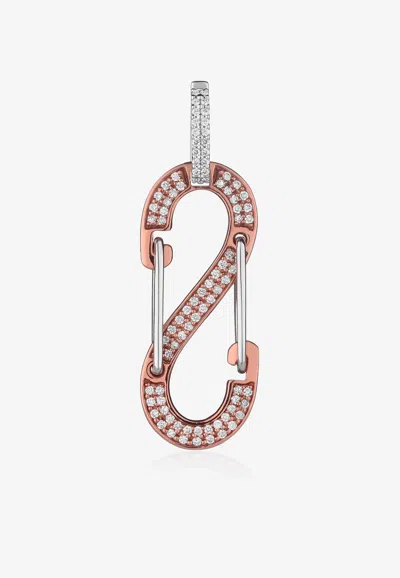 Eéra Special Order - Big Romy Diamond Pave Single Earring In 18-karat White Gold In Purple