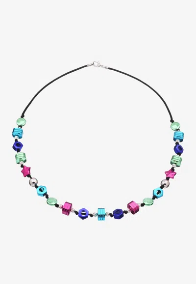 Eéra Special Order - Candy Silver Charmed Necklace In Multi