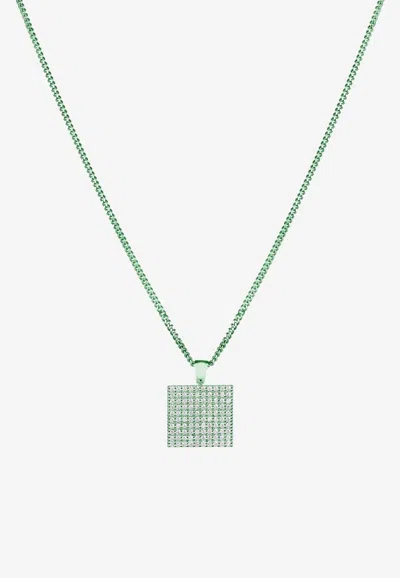 Eéra Special Order - Diamond Embellished Long Beach Necklace In Green