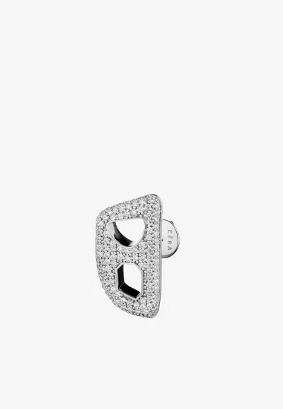 Eéra Special Order - Diamond Embellished Right Side Earring In 18-karat Gold In Purple