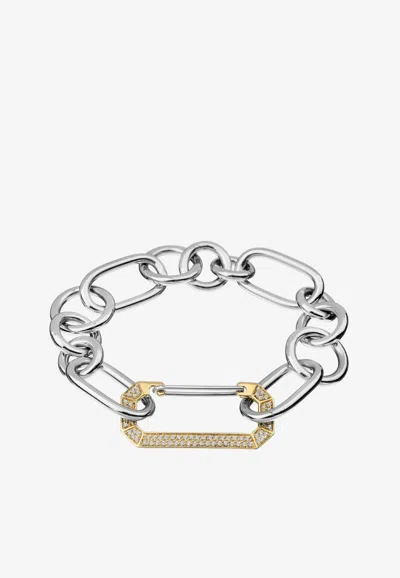 Eéra Special Order - Lucy Bracelet In 18-karat White And Yellow Gold With Diamonds In Green