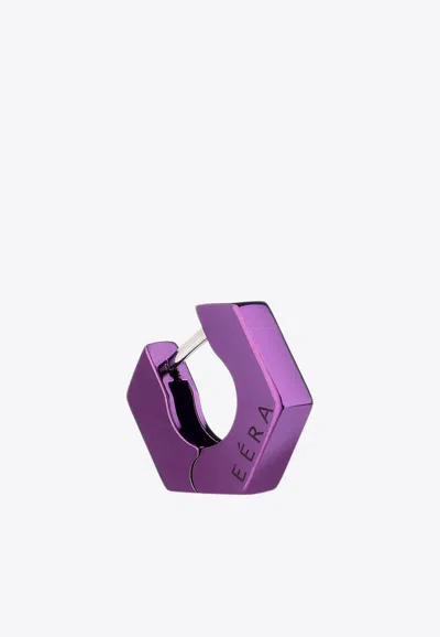 Eéra Special Order - Mini Dado Hoop Earring In 18-karat Gold In Purple