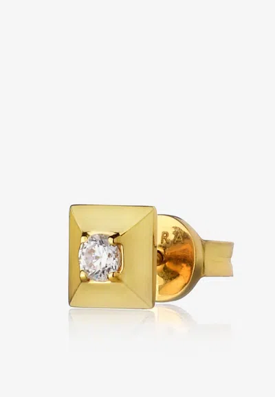 Eéra Special Order - Mini Eéra Single Block Stud Earring In 18-karat Yellow Gold With Diamond