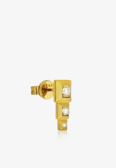 Eéra Special Order - Mini Eéra Single Drop Earring In 18-karat Yellow Gold With Diamonds