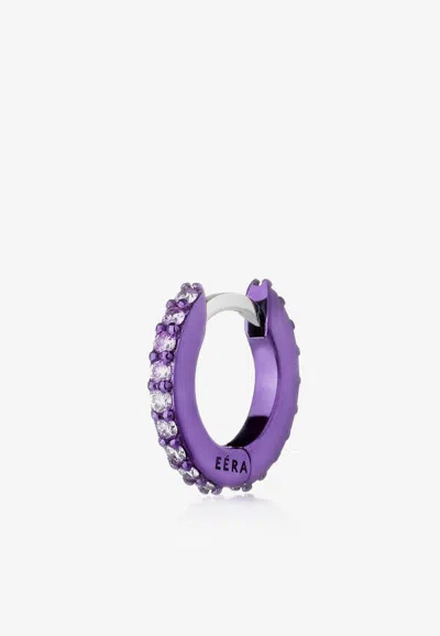 Eéra Special Order - Mini Eéra Single Earring In 18-karat Gold With Diamonds In Purple