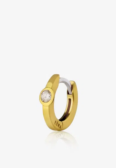 Eéra Special Order - Mini Eéra Single Earring In 18-karat Yellow Gold With Diamond In Pink