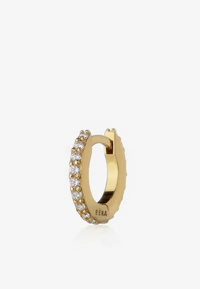 Eéra Special Order - Mini Eéra Single Earring In 18-karat Yellow Gold With Diamonds In Purple