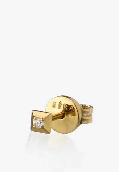 Eéra Special Order - Mini Eéra Single Stud Earring In 18-karat Yellow Gold With Diamond In Purple