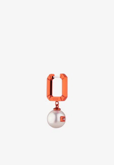 Eéra Special Order - Mini Pearl Drop Earring In 18-karat Gold In Orange