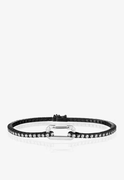 Eéra Special Order - Paris Diamond Paved Bracelet In 18-karat Gold In Black