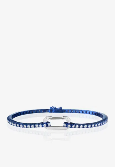 Eéra Special Order - Paris Diamond Paved Bracelet In 18-karat Gold In Blue