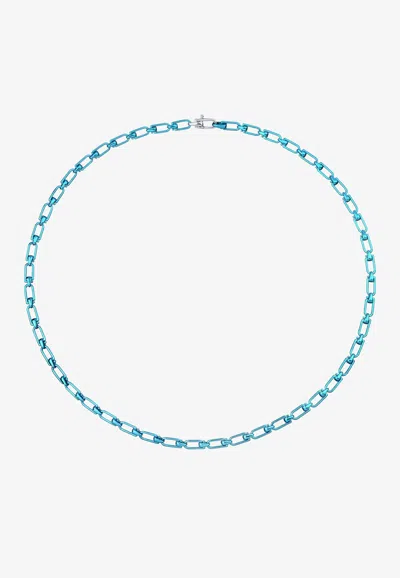 Eéra Special Order - Reine Silver Necklace In Blue