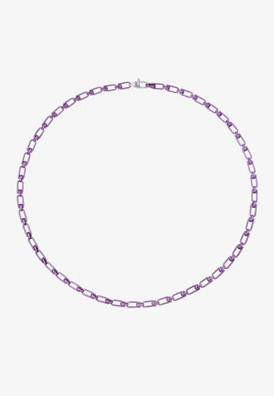 Eéra Special Order - Reine Silver Necklace In Purple