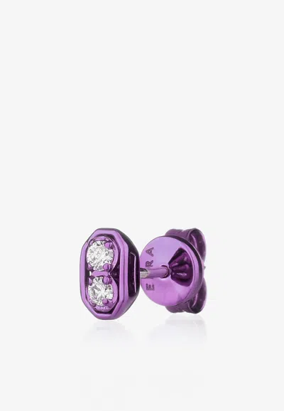 Eéra Special Order - Roma Diamond Stud Earring In 18-karat White Gold In Purple