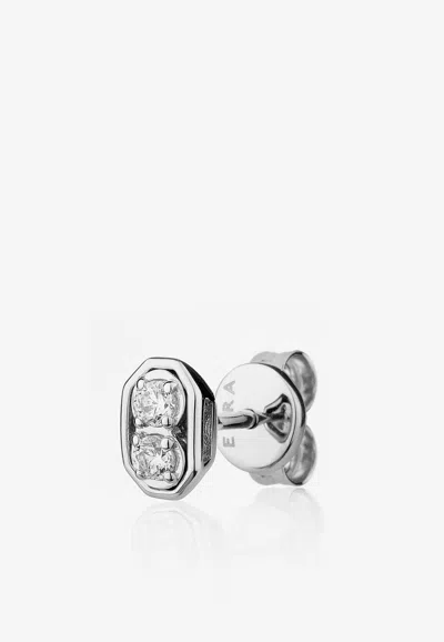 Eéra Special Order - Roma Diamond Stud Earring In 18-karat White Gold In Purple