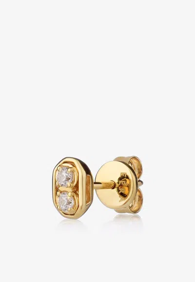 Eéra Special Order - Roma Diamond Stud Earring In 18-karat White Gold In Brown
