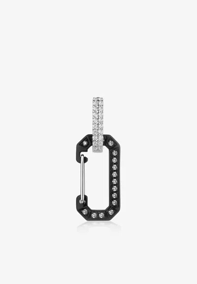 Eéra Special Order - Small Chiara 18-karat Black Gold Single Earring With Diamonds