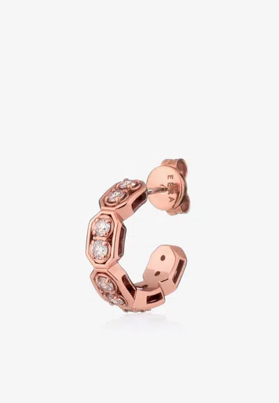 Eéra Special Order - Small Roma Hoop Earring In 18-karat Rose Gold With Diamonds In Purple