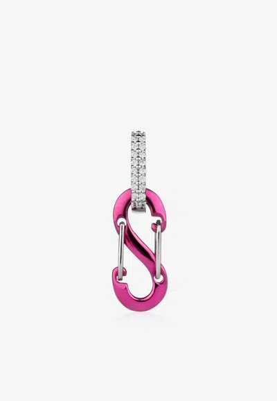Eéra Special Order - Small Romy Single Earring In 18-karat White Gold In Pink