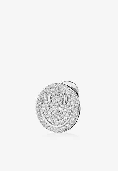 Eéra Special Order - Smile Diamond Stud Earring In 18-karat White Gold In Red