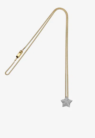 Eéra Special Order - Star 18-karat White Gold Necklace With Diamonds In Silver