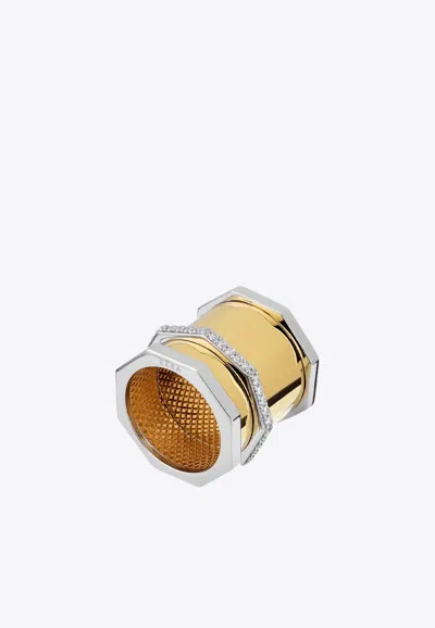 Eéra Special Order - Tubo Diamond Embellished Ring In 18-karat Gold In Red