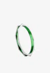 Eéra Tubo Diamond Bracelet In 18-karat White Gold In Green