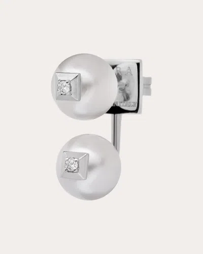 Eéra Women's Freshwater Pearl Double Stud Earring In Yellow