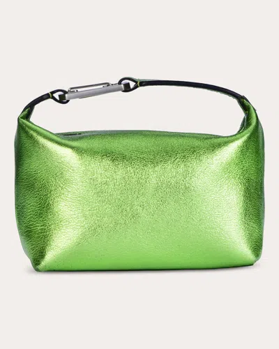 Eéra Women's Laminated Leather Moon Bag In Green