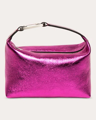 Eéra Women's Laminated Leather Moon Bag In Pink