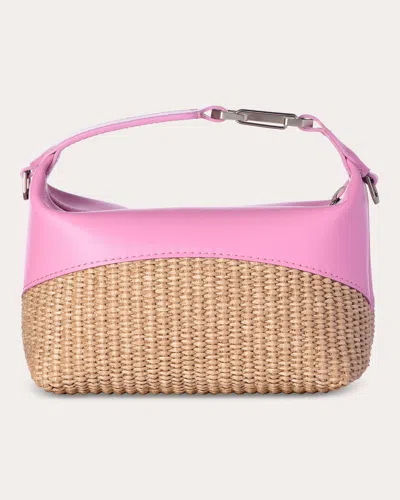Eéra Women's Raffia & Leather Moon Bag In Multi