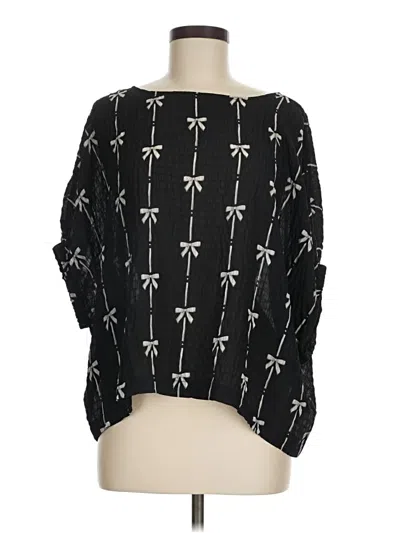 Pre-owned Eesome 3/4 Sleeve Blouse In Black