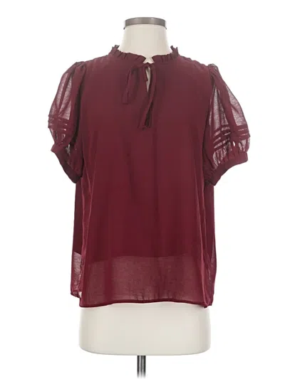 Pre-owned Eesome 3/4 Sleeve Blouse In Burgundy