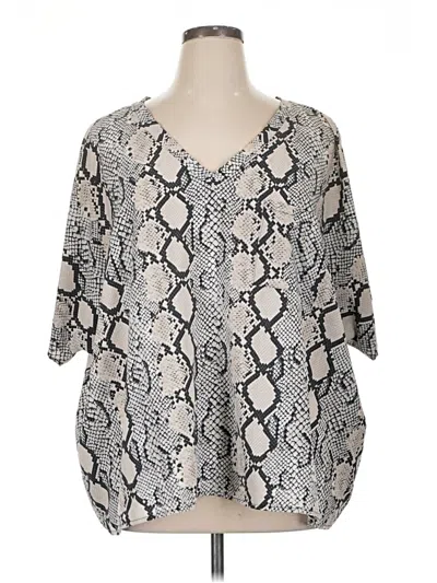 Pre-owned Eesome 3/4 Sleeve Blouse In Silver