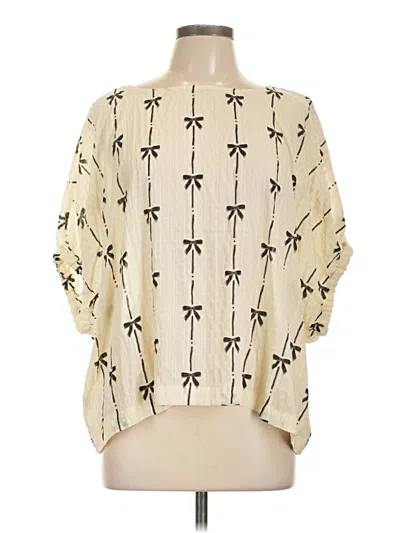 Pre-owned Eesome 3/4 Sleeve Blouse In White