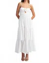 Eesome 3d Rose Tiered Midi Dress In White In White
