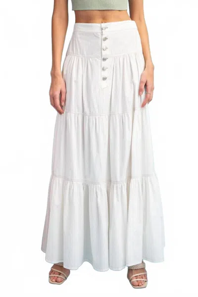 Eesome A-line Tiered Maxi Skirt In White