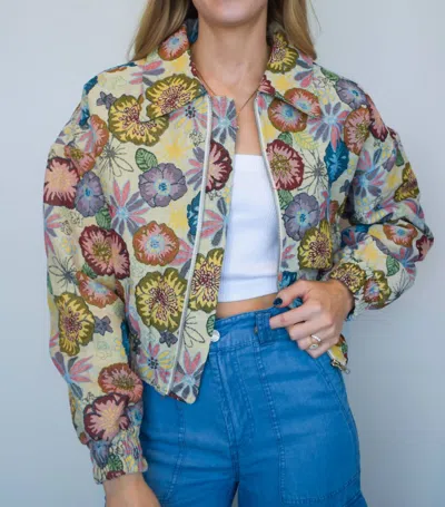 Eesome Antique Tapestry Floral Jacket In Purple