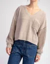 Eesome Aria Open Knit Long Sleeve Sweater In Oatmeal In Neutral