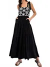 Eesome Averie Embroidered Jumpsuit In Black In Black