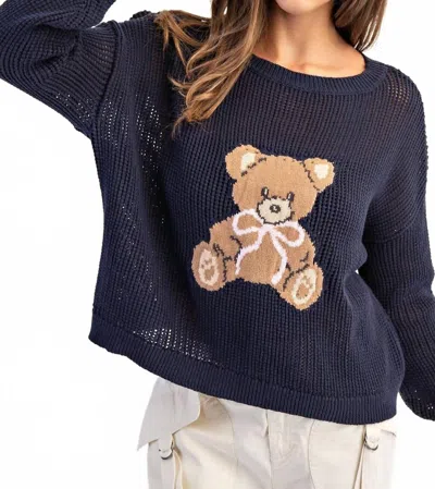 Eesome Bear-y Good Time Top In Navy In Blue