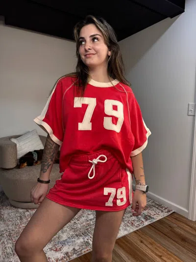 Eesome Bella Gameday Boxy Tee In Red