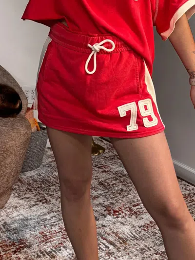 Eesome Bella Gameday Skirt In Red
