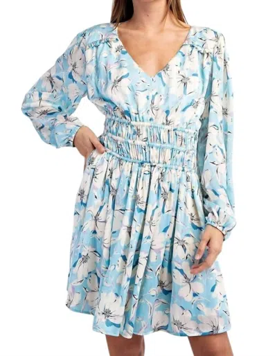 Eesome Bloom Floral Mini Dress In Blue