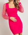 EESOME BODYCON DRESS IN HOT PINK