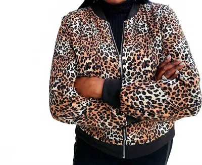 Eesome Bomber Jacket In Leopard In Animal Print