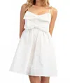 Eesome Bow Front Sleeveless Mini Dress In White In White