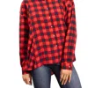 EESOME BUFFALO PLAID BUTTON UP IN RED